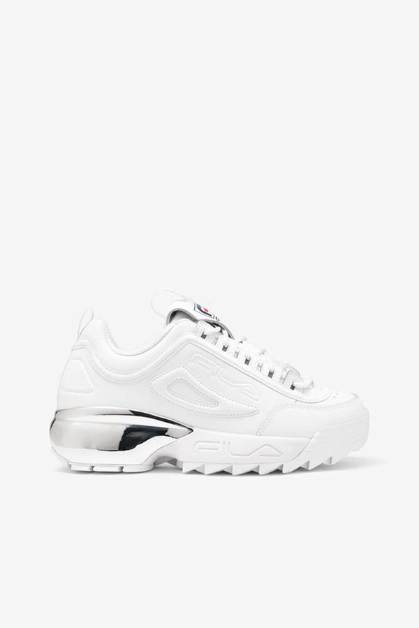 Tênis Fila Mulher Branco/Azul Marinho/Vermelhas - Fila Disruptor 2A Chrome En Portugal,QDKN-70936